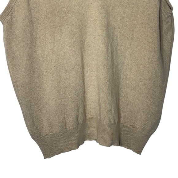 Brooks Brothers 100% Cashmere Sweater Vest Tan 80’s Made In England 46” - Picture 4 of 7